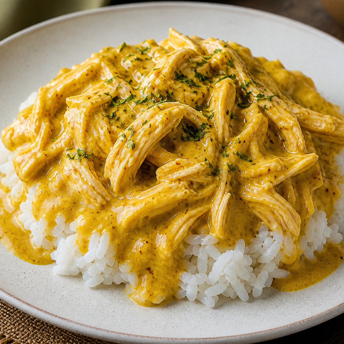 Pilav Üstü Köri Soslu Tiftiklenmiş Tavuk (150 gr)