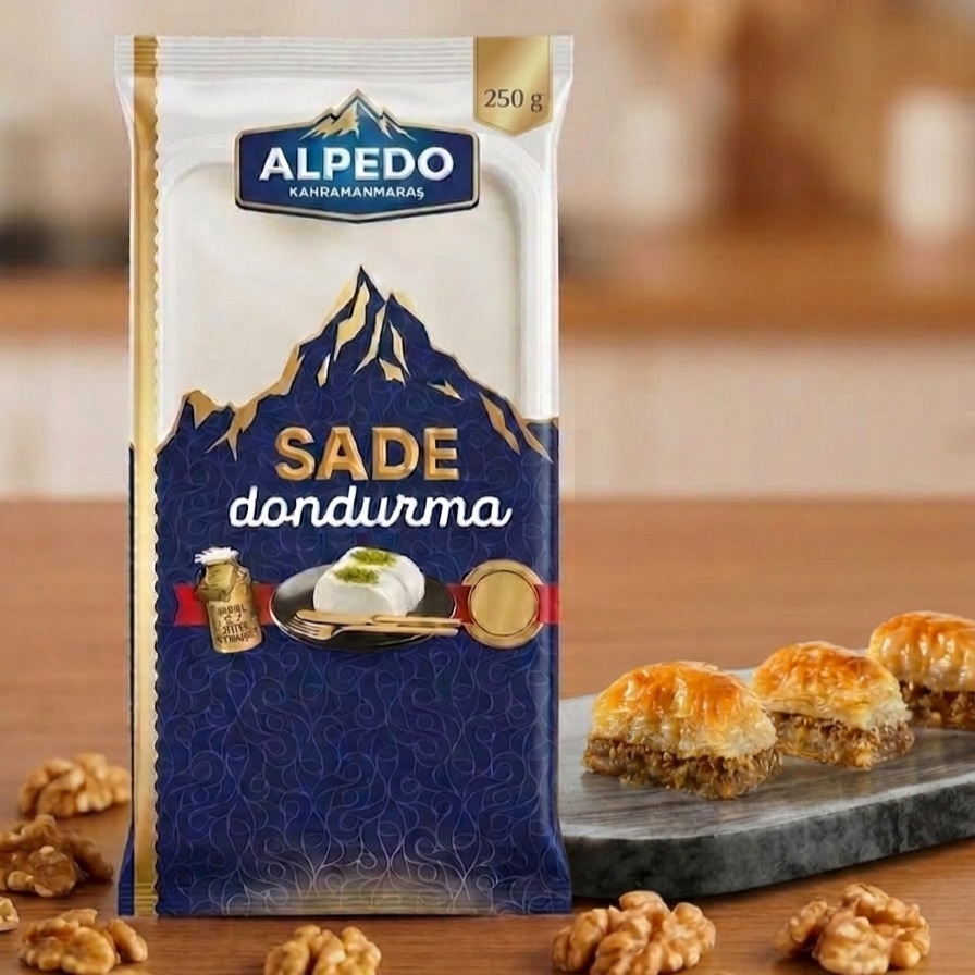 Cevizli Baklava (yarım kilo), 250 gr Sade Kahramanmaraş Dondurması