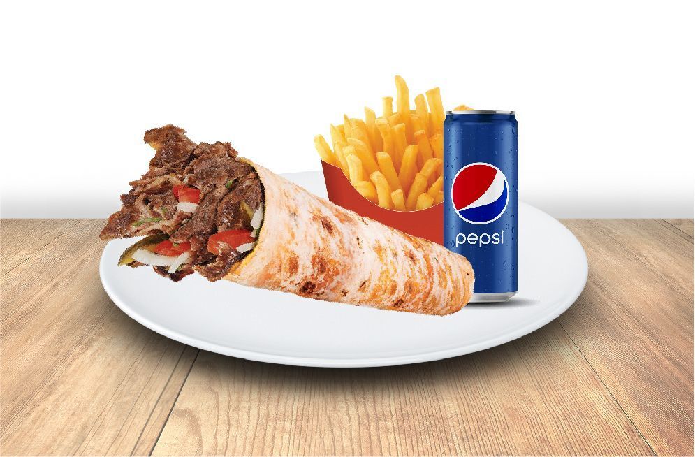 Et Dürüm (100 gr.) patates kutu pepsi