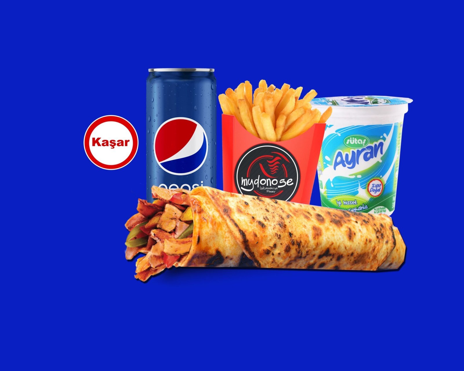 Kaşarlı Tavuk Döner Dürüm Menü