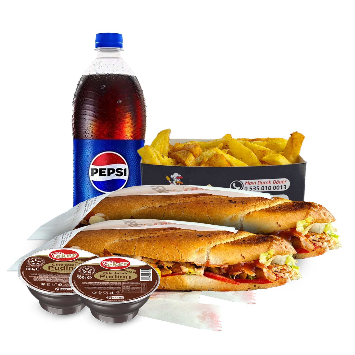 2 Li Tavuk Ekmek+1 Lt Kola Menü