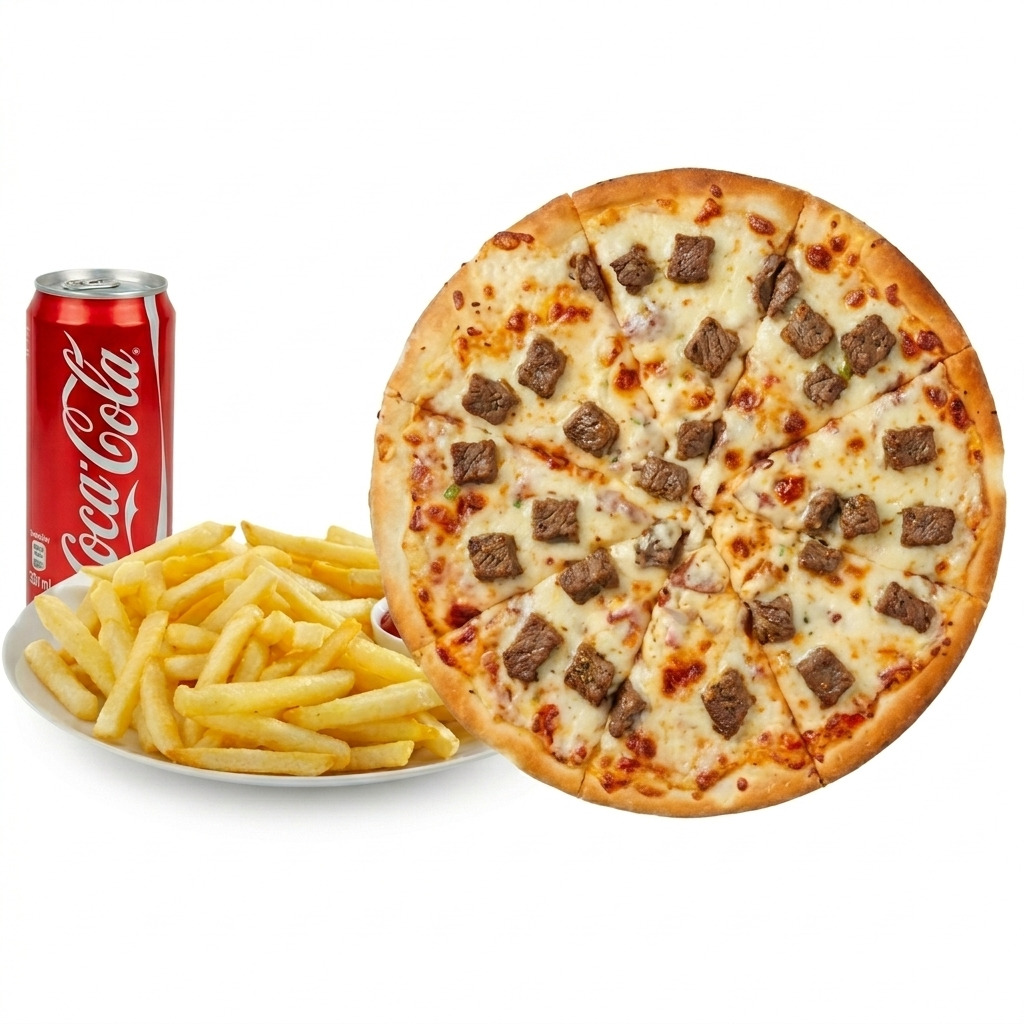 Kuşbaşılı Pizza Menü (Büyük Boy)