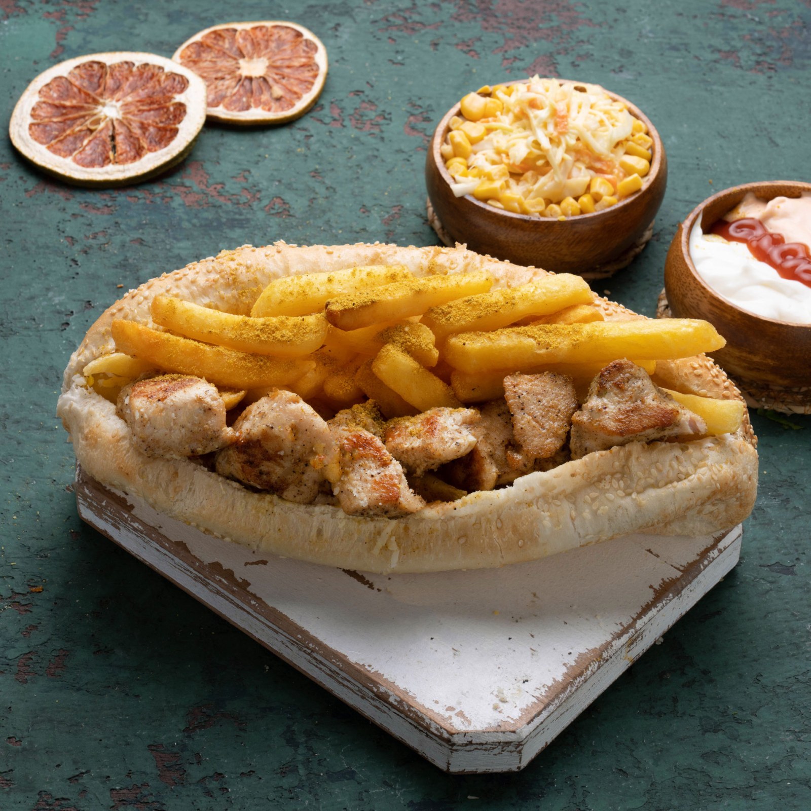 double şiş tavuk sandvıç (180 gr.)