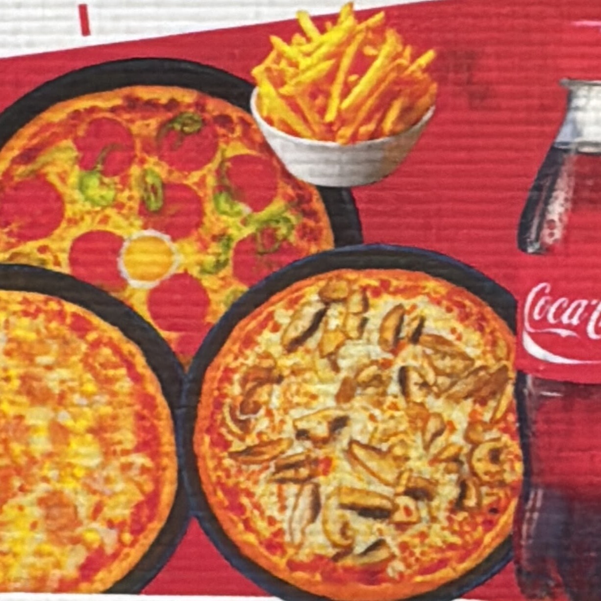3 ortaboy pizza 1 lt içecek