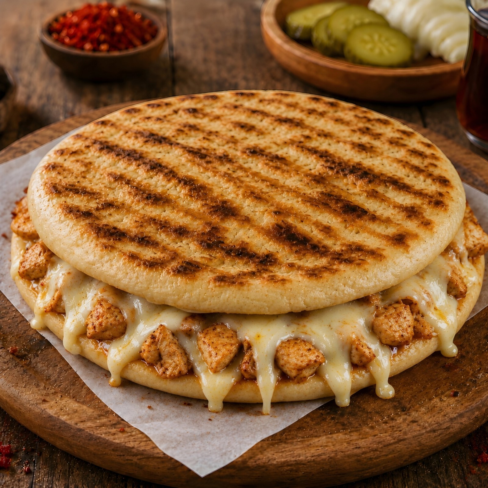 Duble Kuşbaşı Tavuklu Bazlama