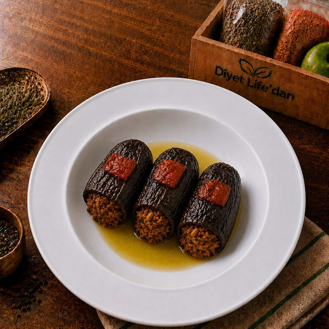 Diyet Life'dan Kuru Patlıcan Dolması (3 Adet)