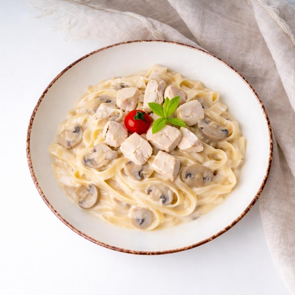 Tavuklu Mantarlı Fettuccine