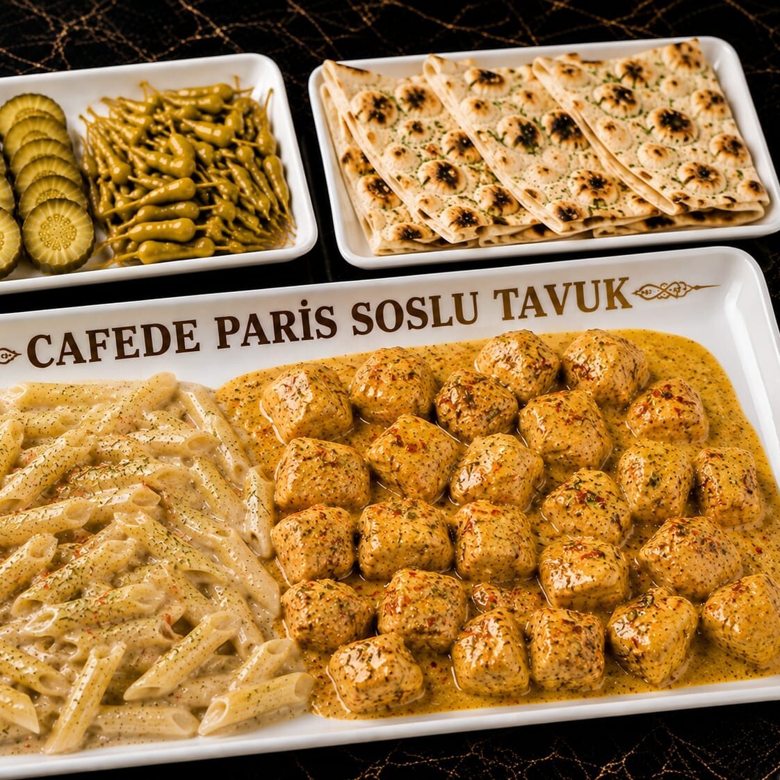 Cafede Paris Soslu Tavuk& Kremalı Penne Makarna