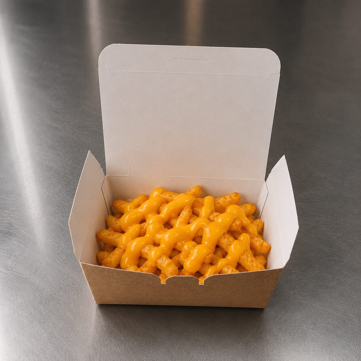Cheddar Soslu Baharatlı Patates Kızartması