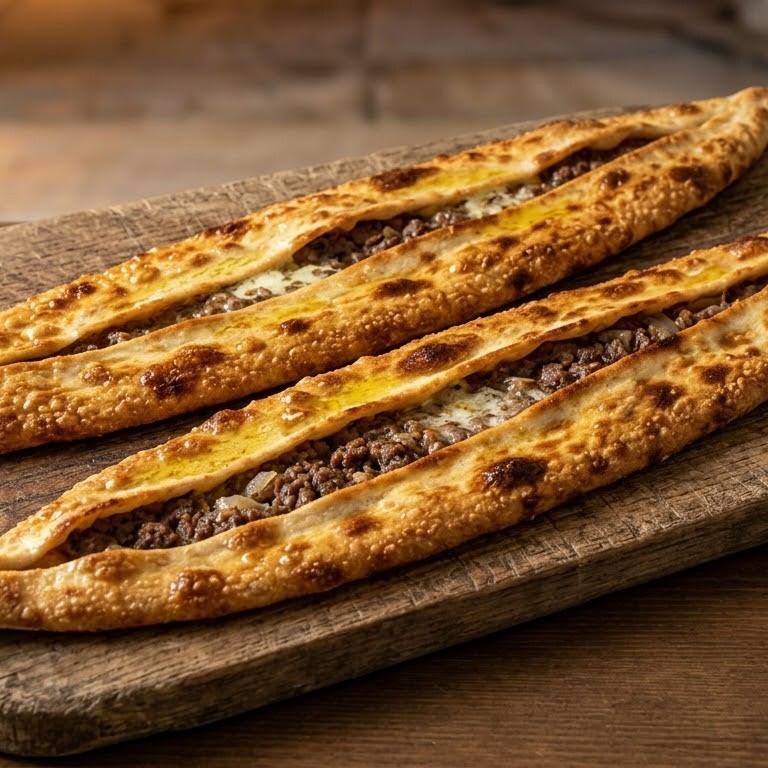 2 Li Kavurmalı Kasarli pide salata ile
