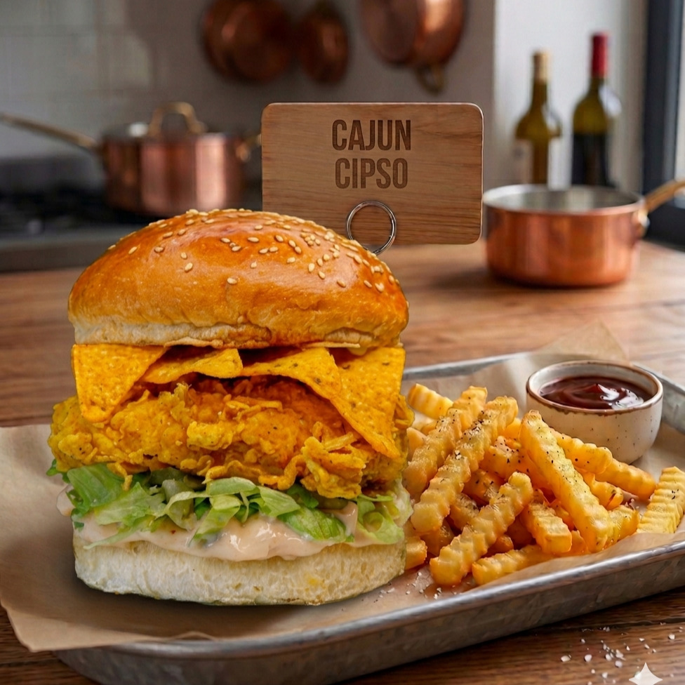 Cajun Cipso Burger ve Patates
