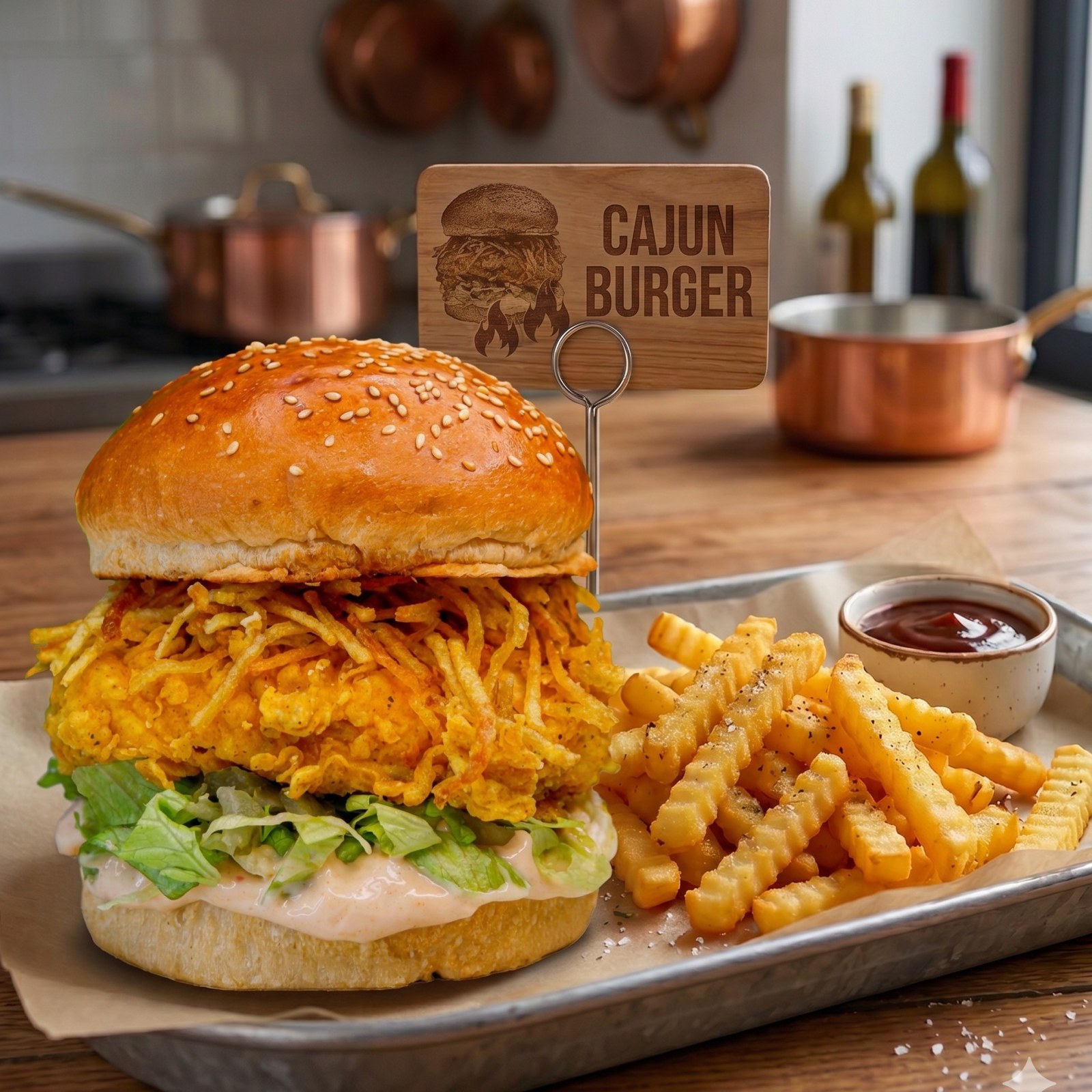 Cajun Burger ve Patates