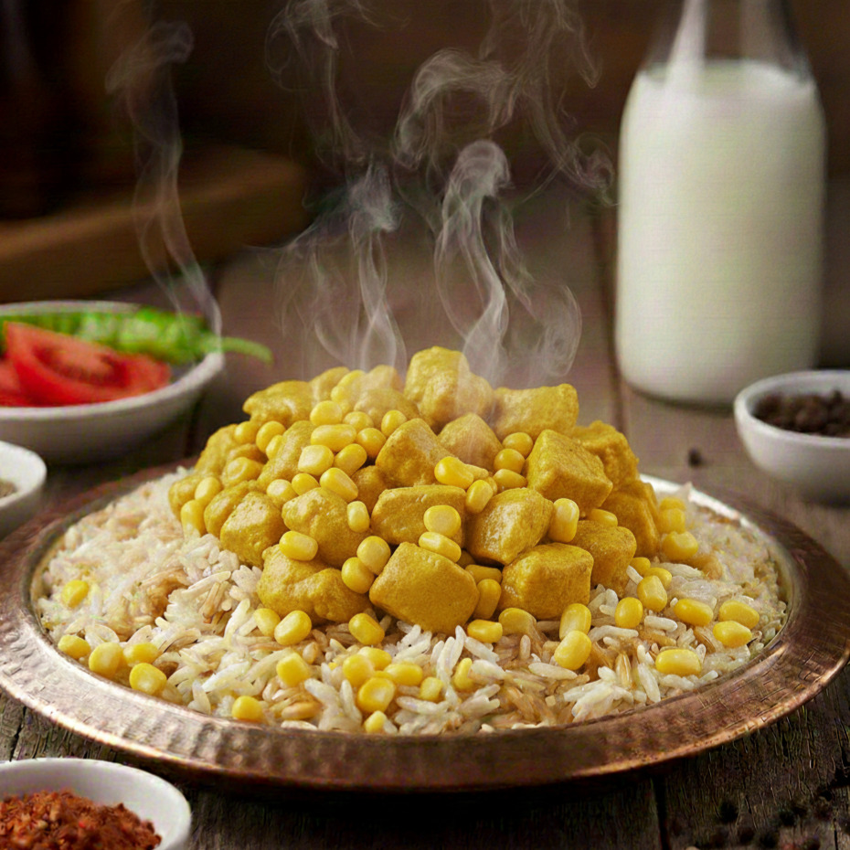 Plus Kremalı Mısırlı Köri Soslu Tavuk Pilav Menü
