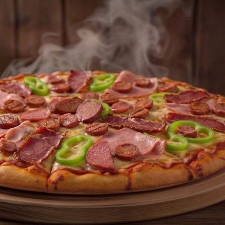 Süper Etli Pizza (Orta) VIP Live Sos Sucuklu Pastırmalı Jambonlu Salamlı Pizzacı Pizza