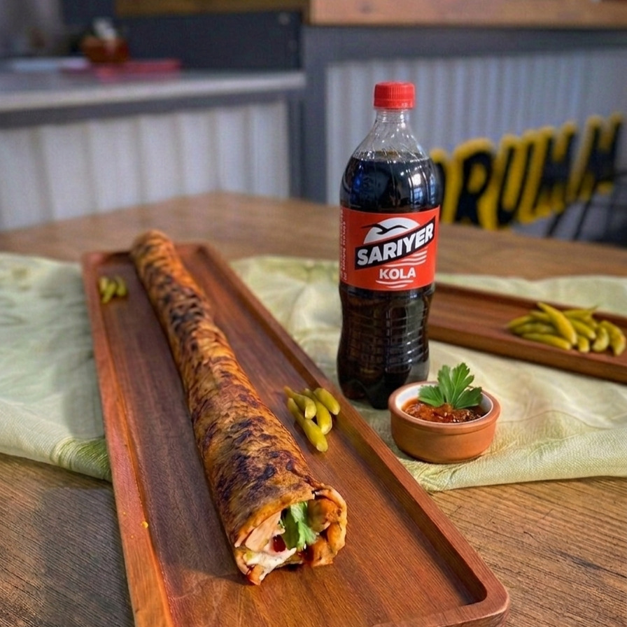 4 Adet Özel Soslu Zurna Dürüm 70 Cm 130 Gr + 1 Litre Sarıyer Kola