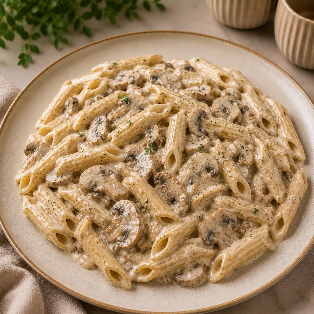 Kremalı Mantarlı Tavuklu Soslu Makarna