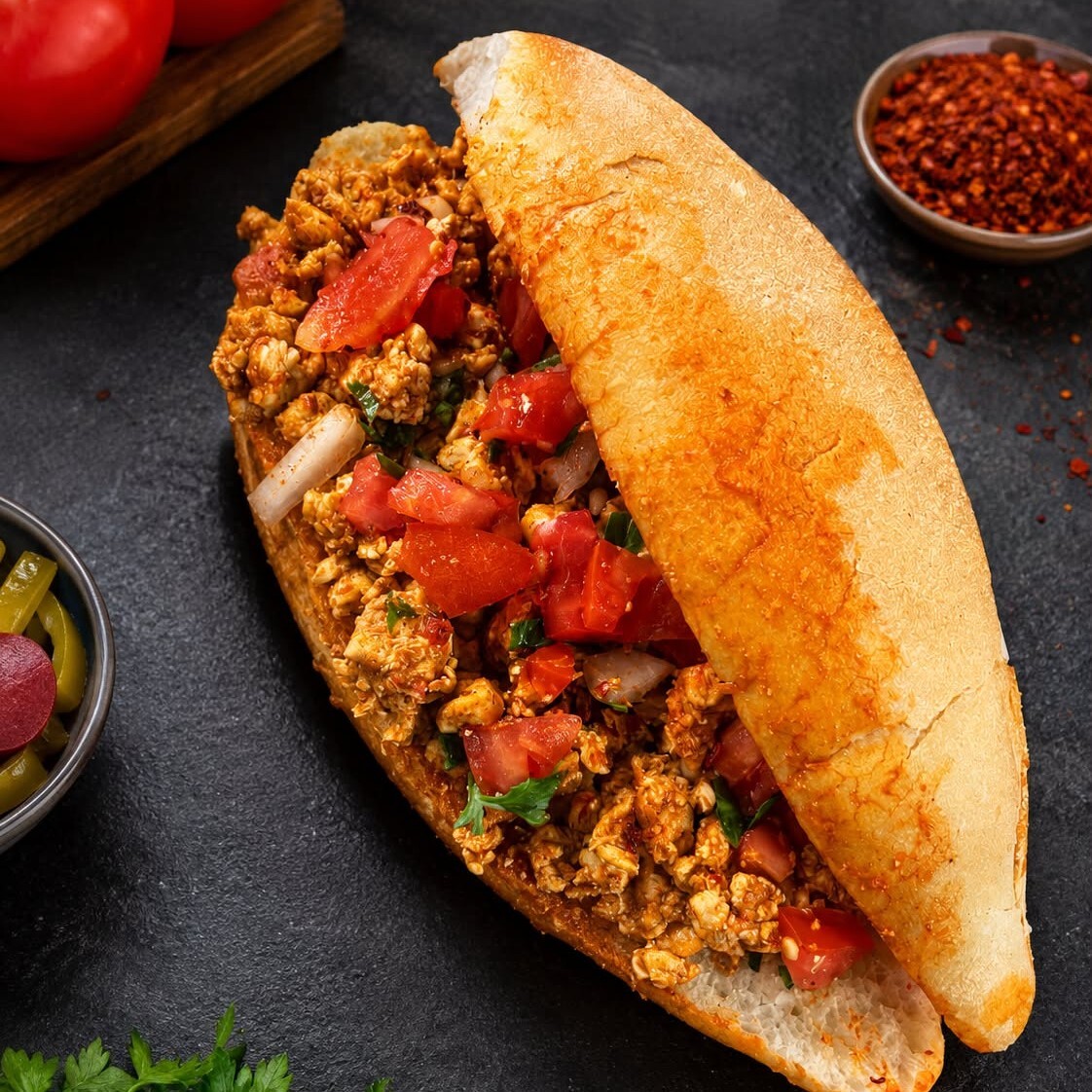 Tavuk Tantuni Yarım Ekmek