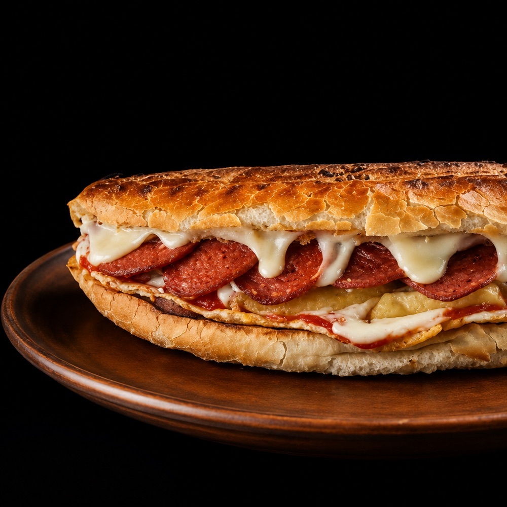 Yarım Ekmek Sucuklu Kaşarlı Tost
