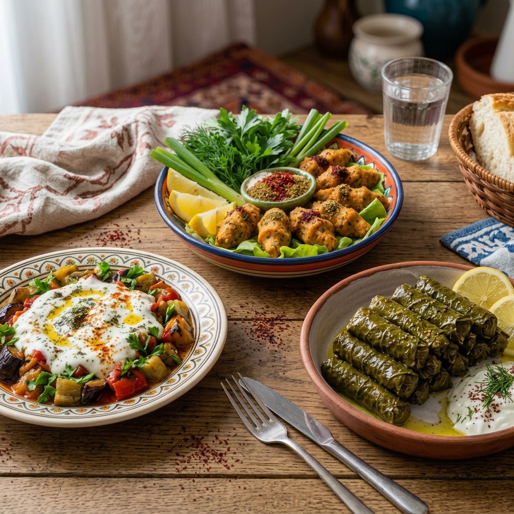 Mercimek Köftesi, Köpoğlu, Yaprak Sarma
