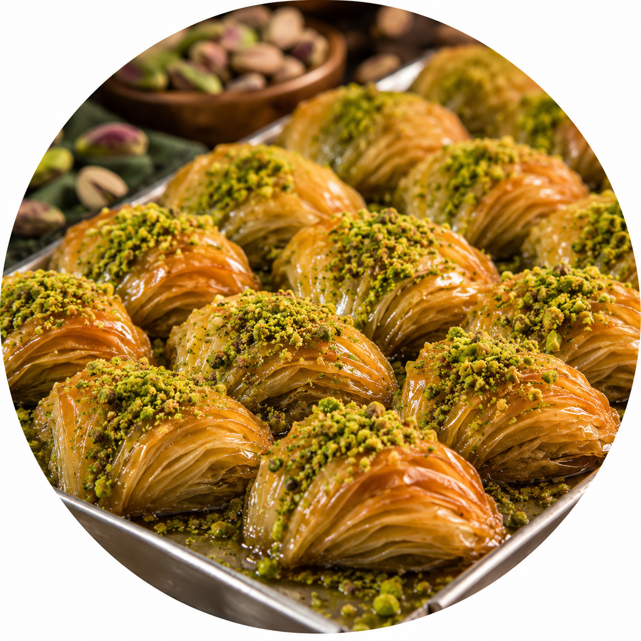Fıstıklı Midye Baklava (1 Kg)