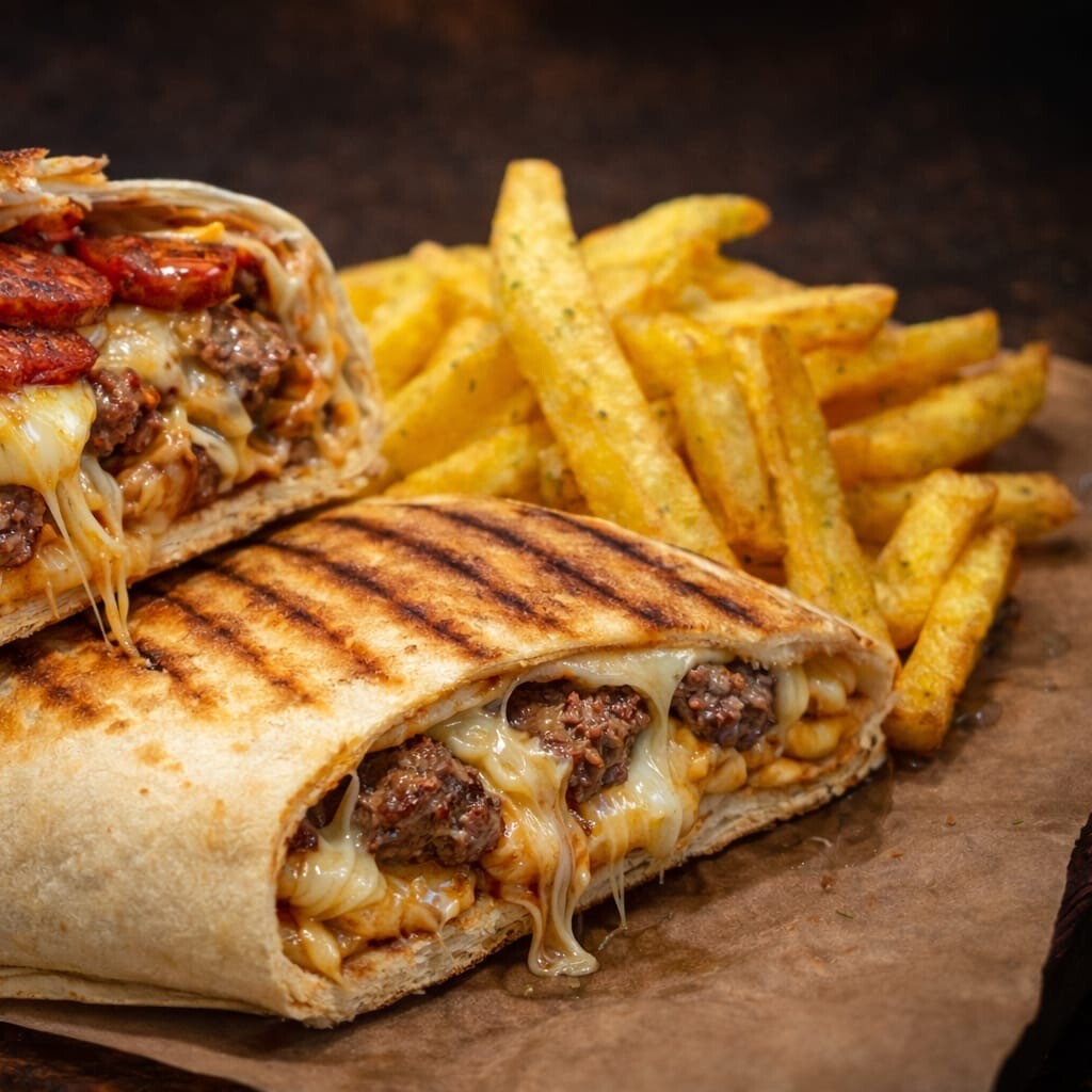 Cheddarlı Köfteli Burrito Wrap