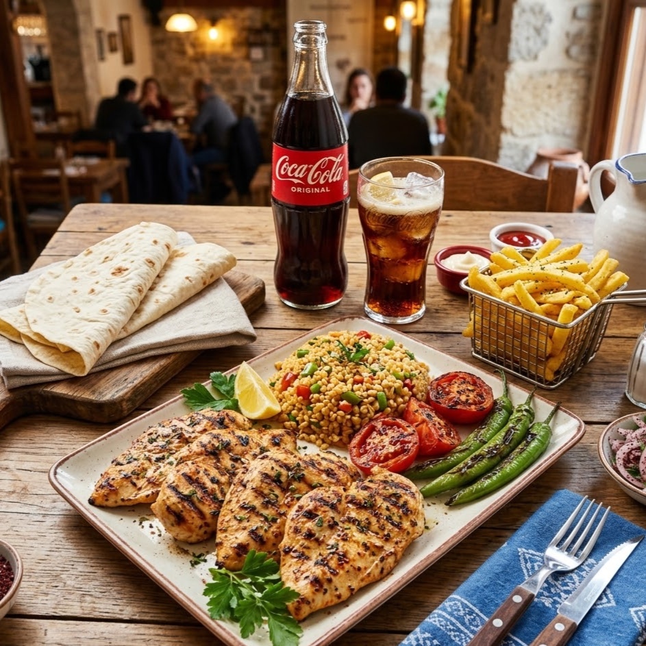 Izgara 4'lü Tavuk Göğsü Menü🍖🔥🍟🫓🥤
