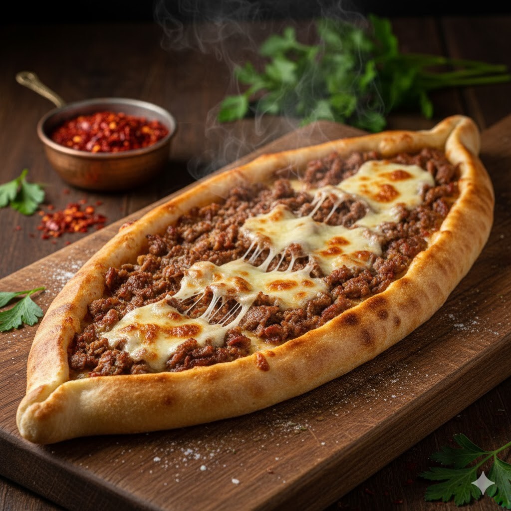Kavurmalı Kaşarlı Pide