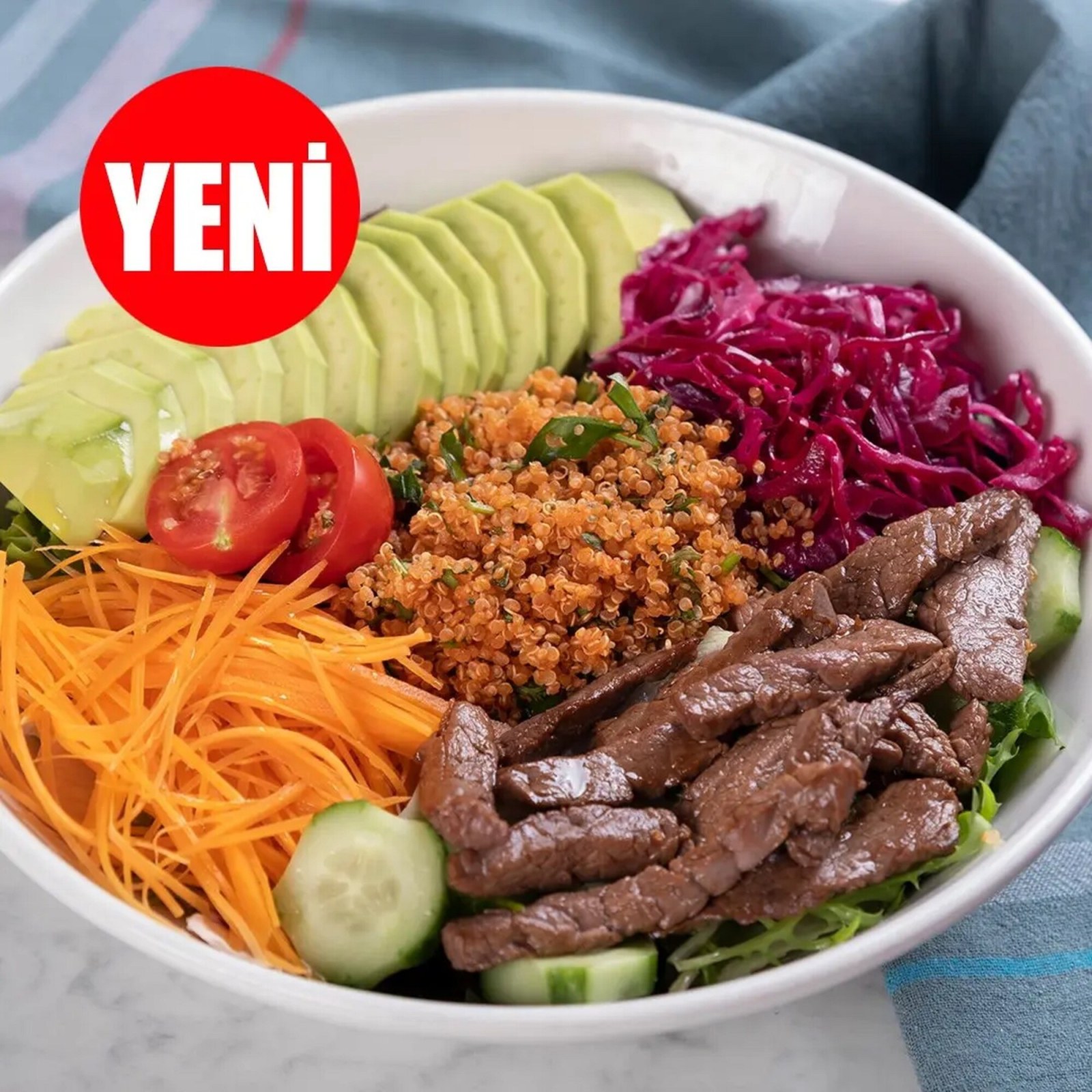 Kinoa Kısır & Biftekli One Bowl