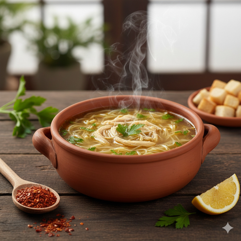 Tavuk Suyu Çorbası (şehriyeli)