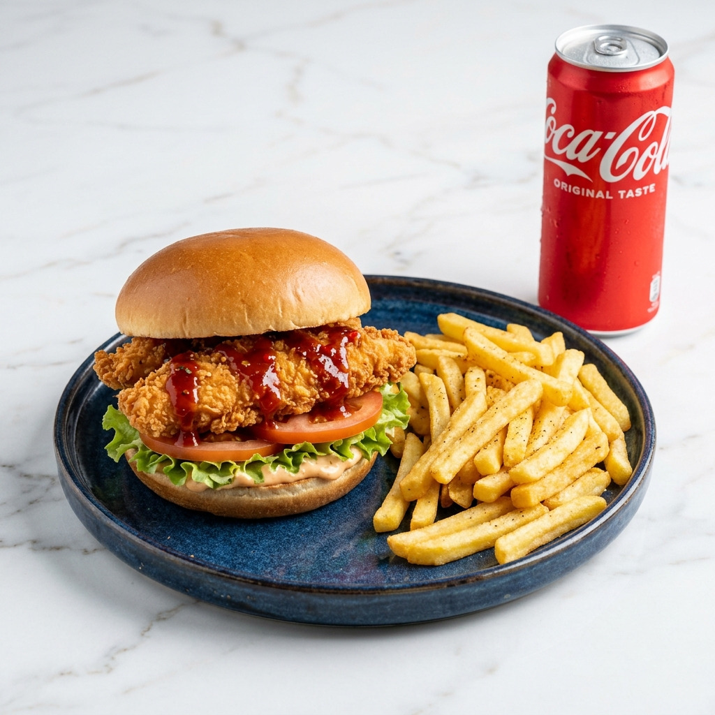 Chili Soslu Tavuk Burger Menü