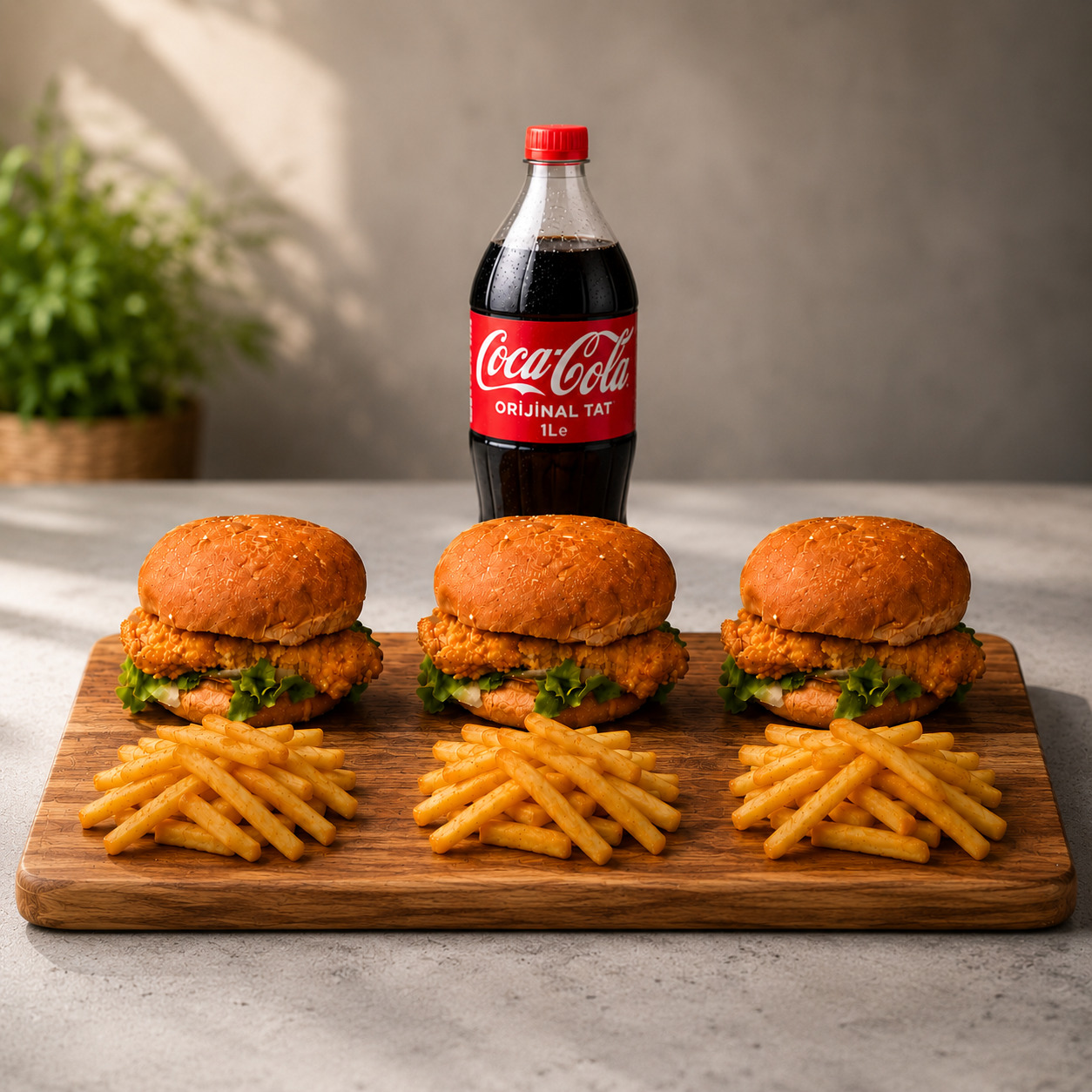 Üçlü Tavuk Burger Menü