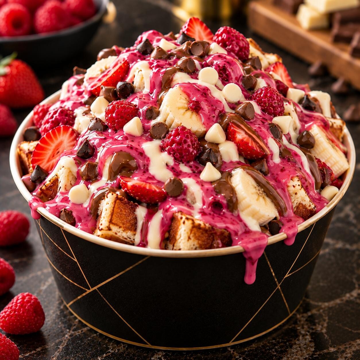 Frambuazlı Waffle Bowl