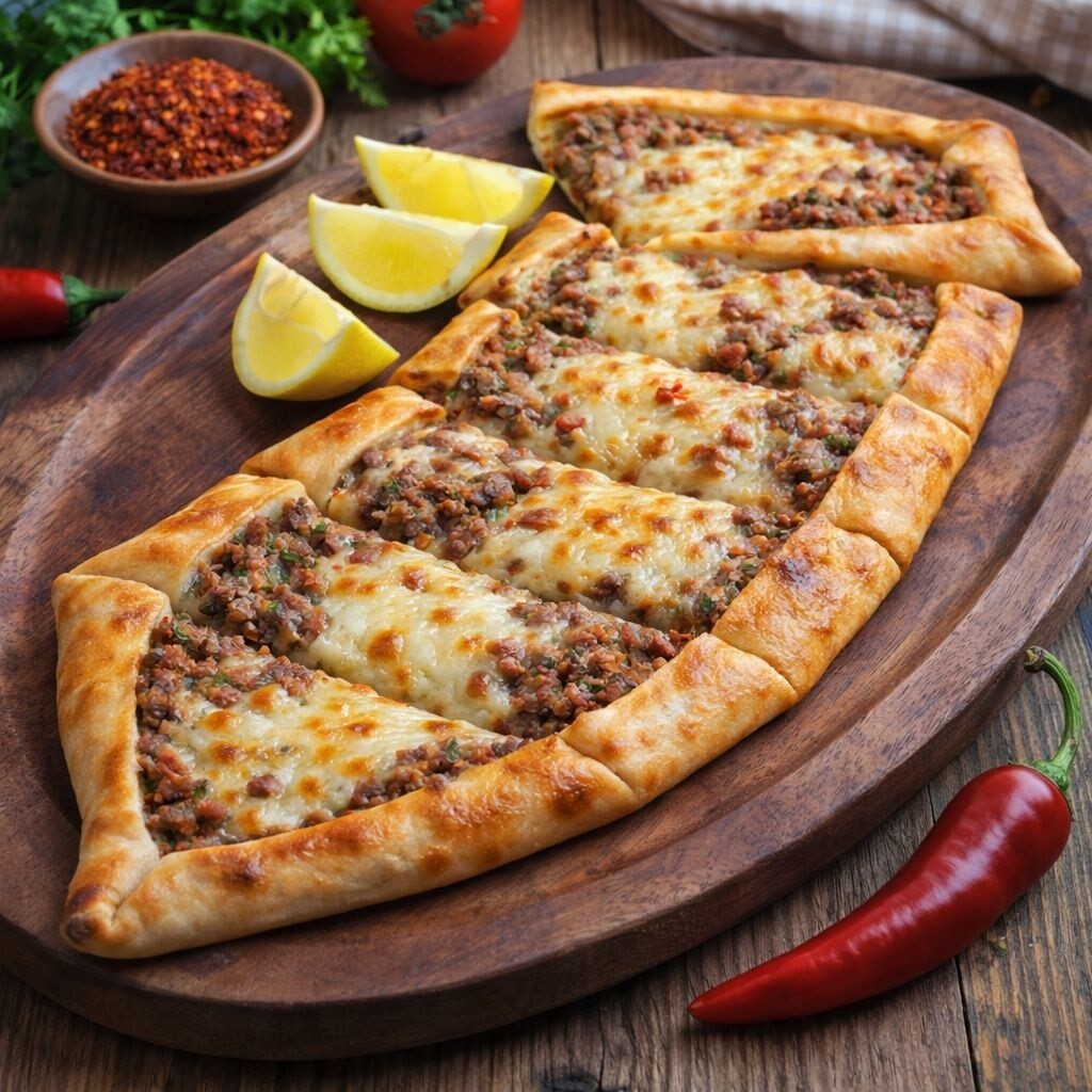 Kıymalı Kaşarlı Pide