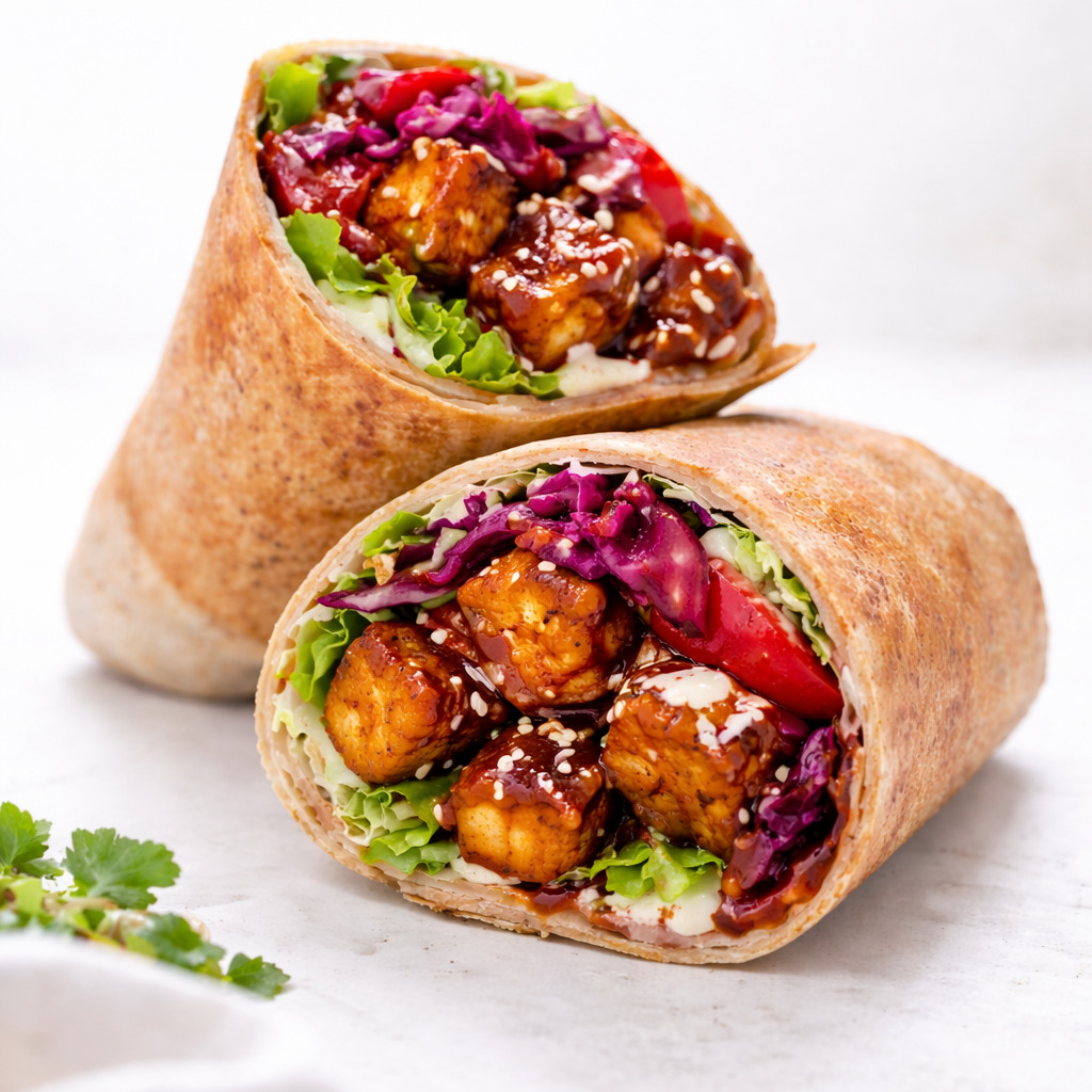 Teriyaki Soslu Tofu Wrap