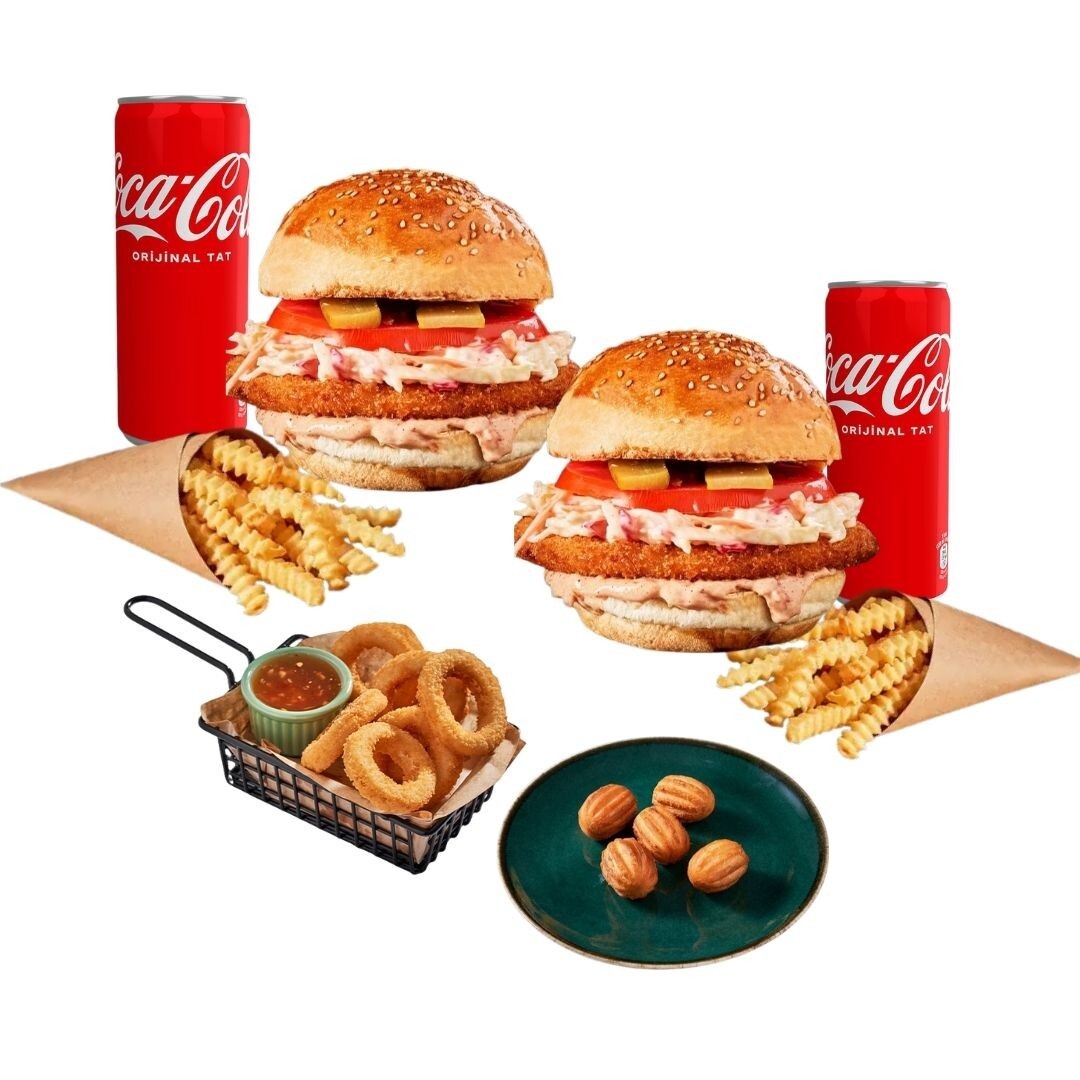 2'li Co Şnitzel Burger Set Menü 1
