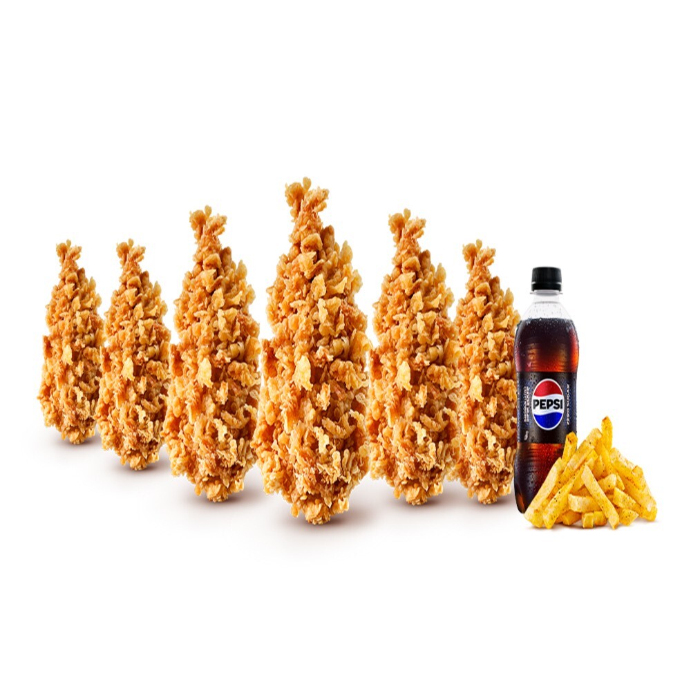 Crunchy Big Çıtır Tavuk Tenders Menü (6 Adet)