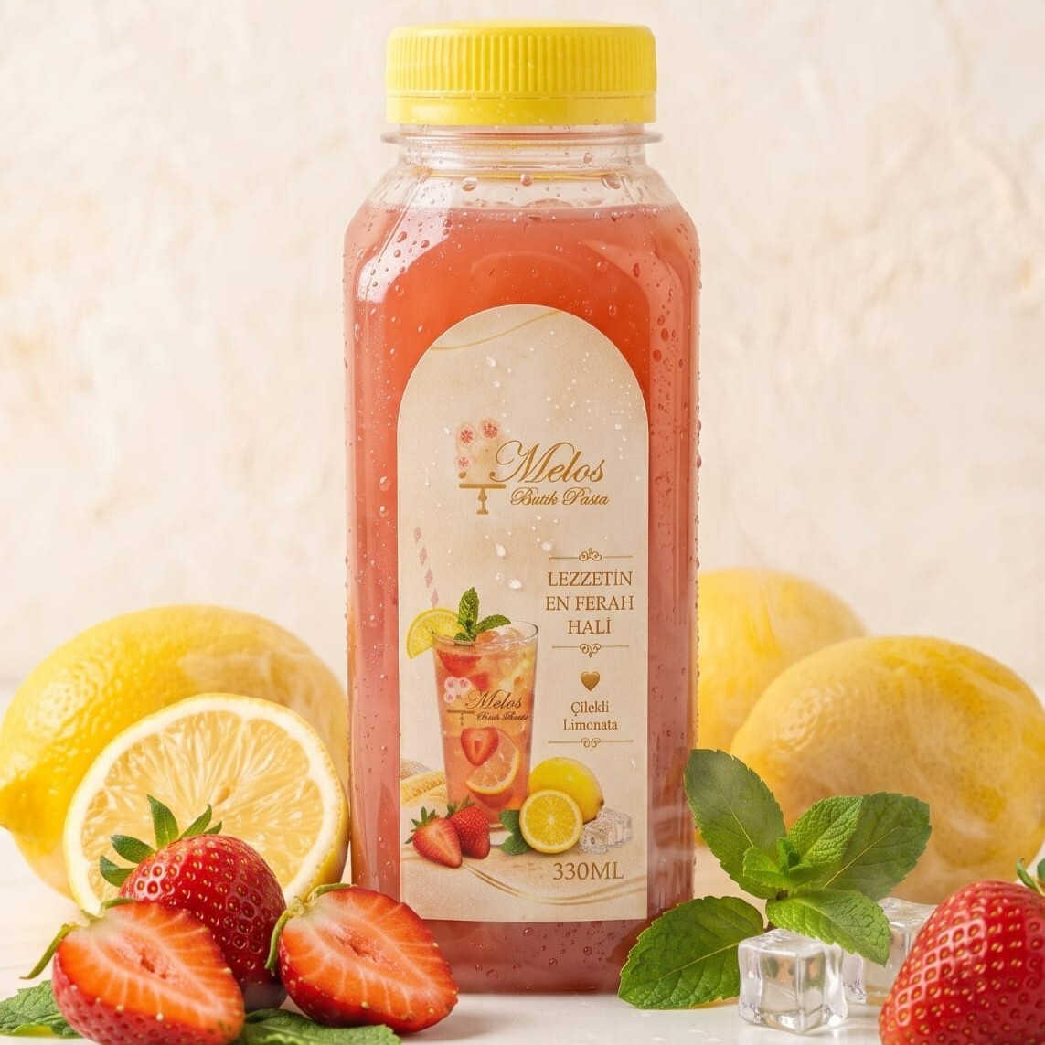 Ev Yapımı Çilekli Limonata - 330 ml.