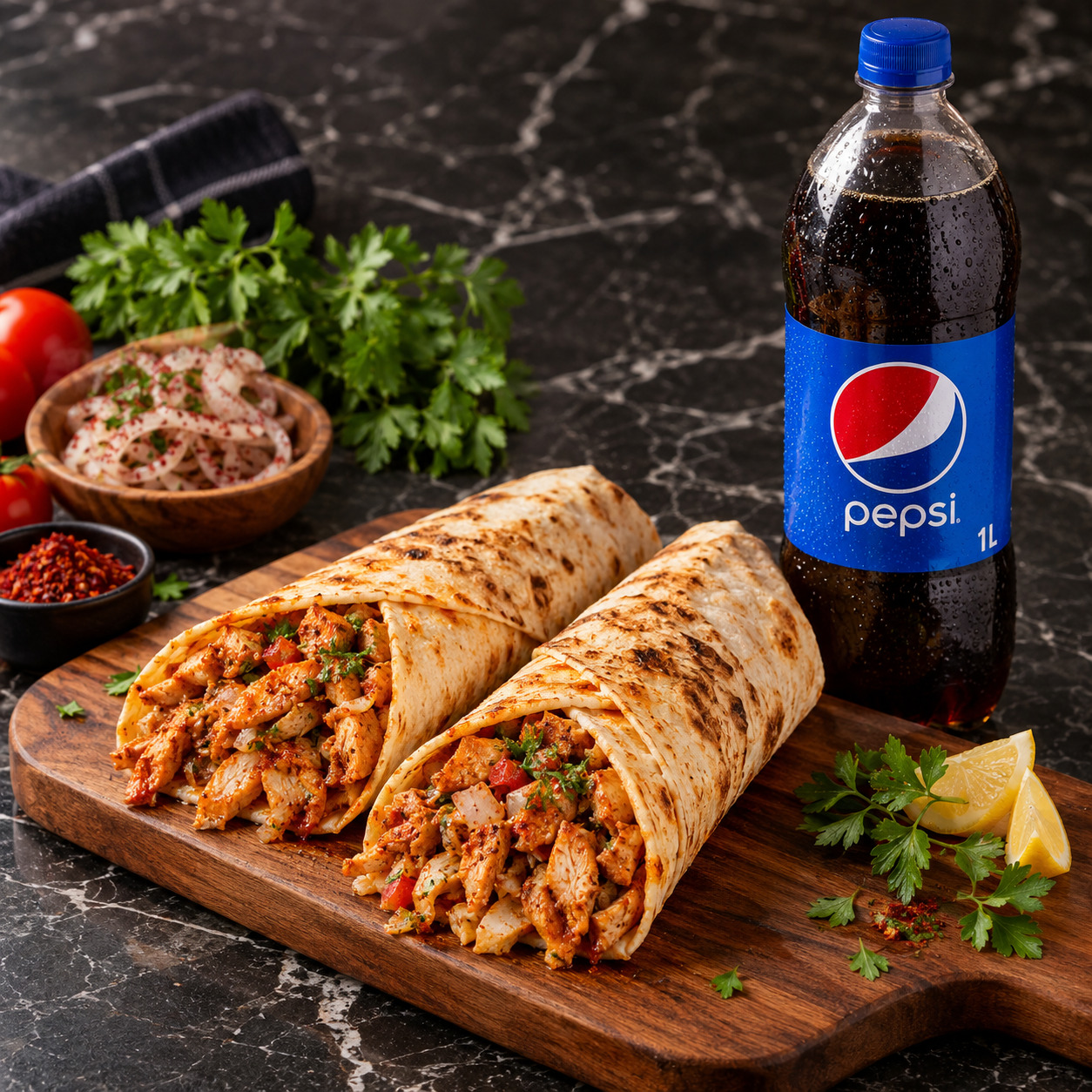 2 Adet Tavuk Dürüm + 1 Litre Pepsi
