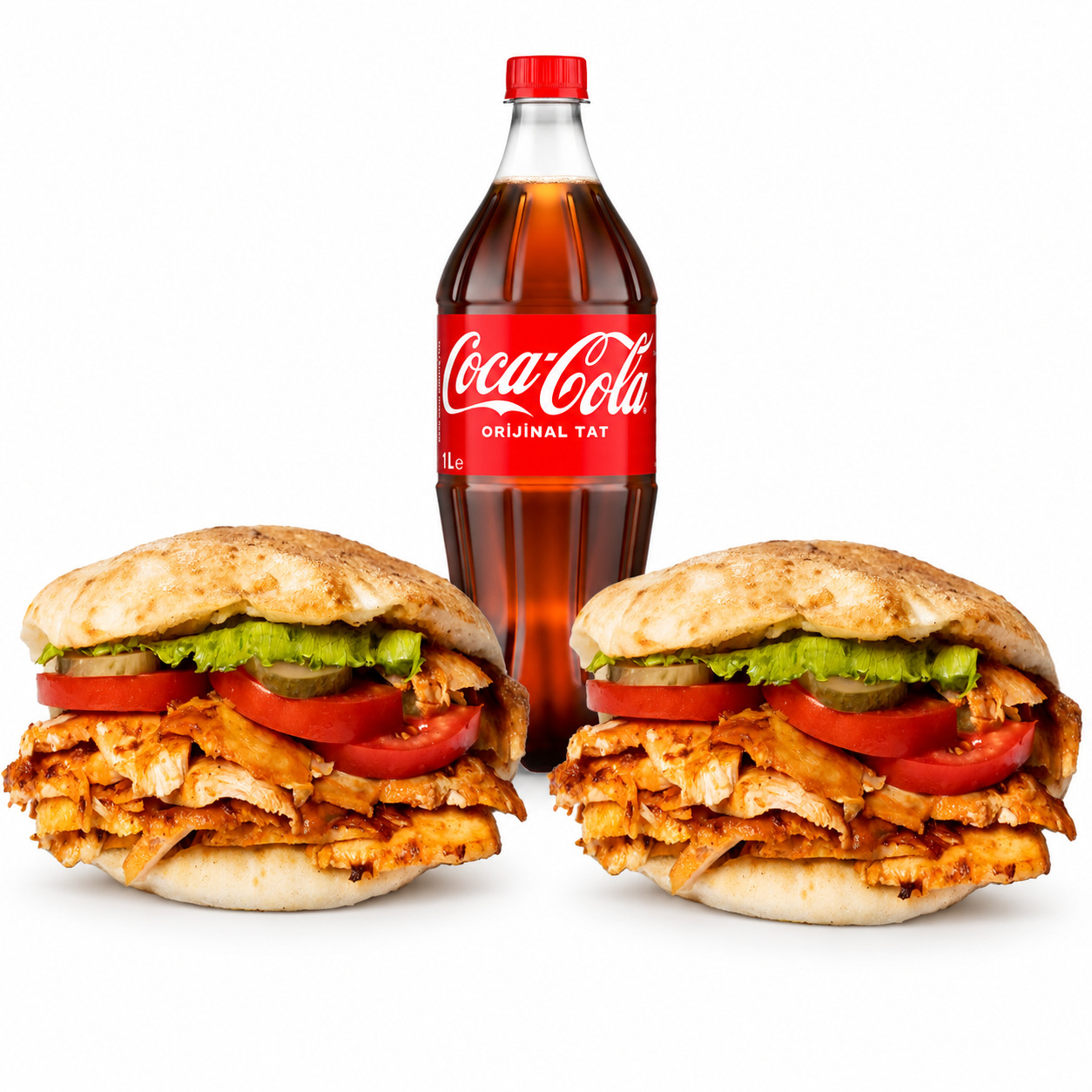 İkili Tombik Tavuk Döner (2 X 100 gr) + Coca-Cola (1 L)