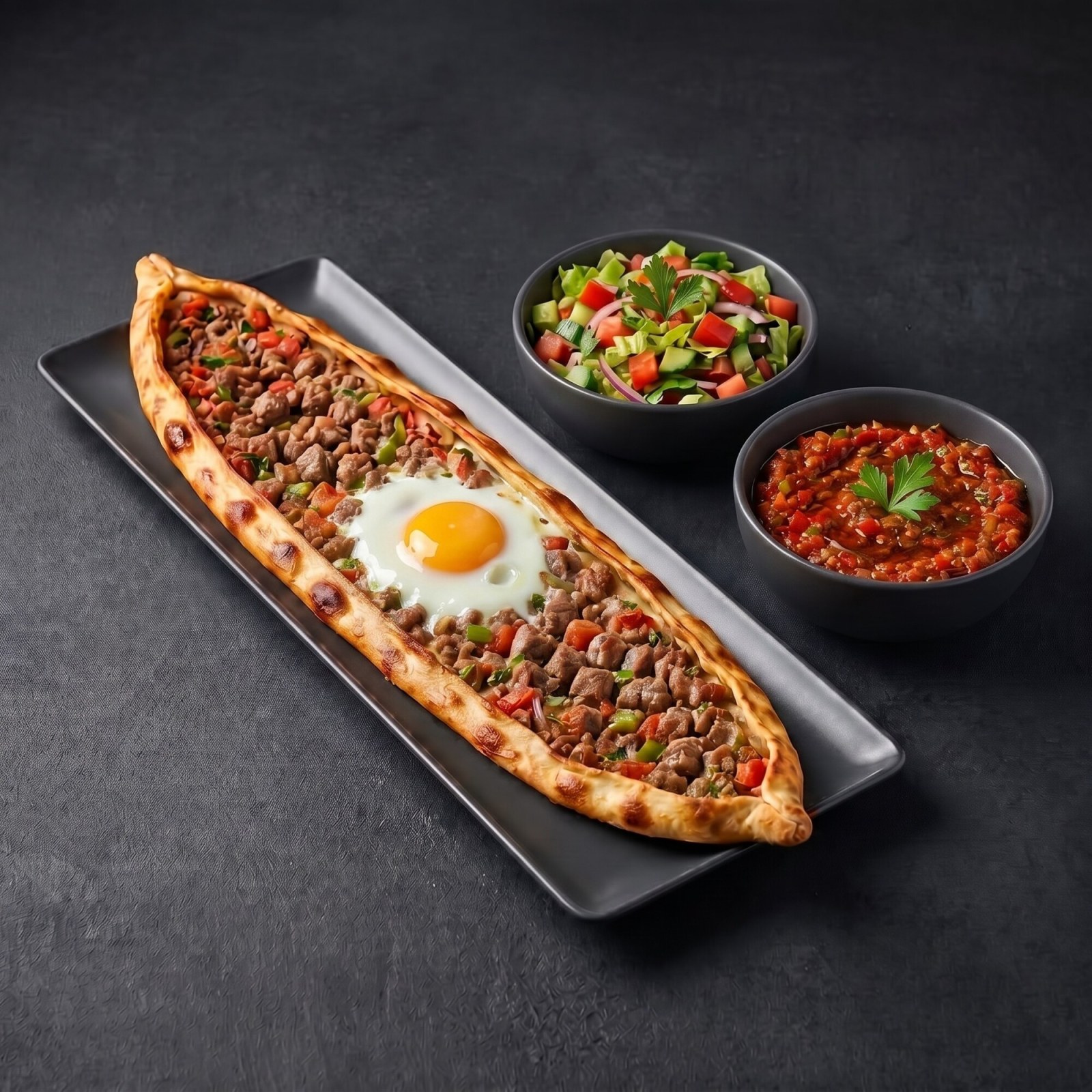 Kıymalı Yumurtalı Pide