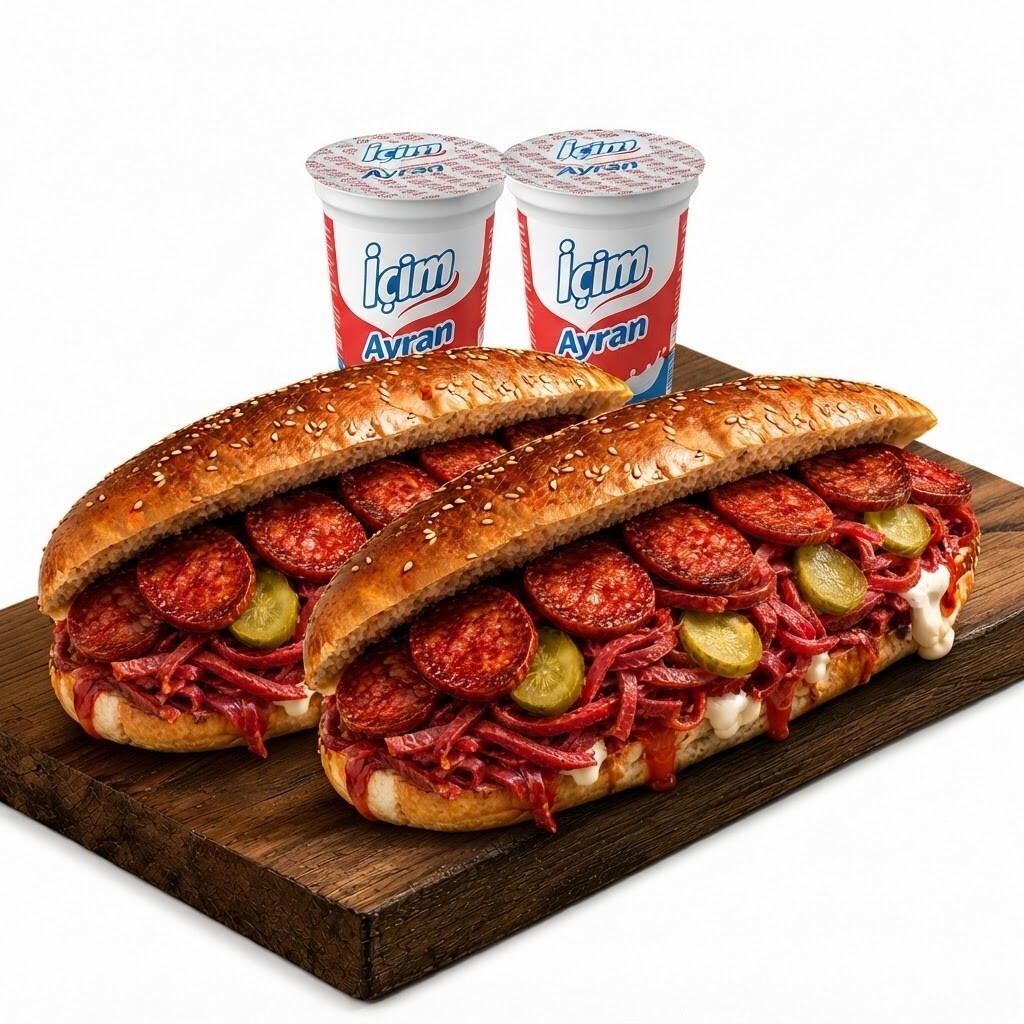 🥪🥪🥤 Kumrum (2 Adet) + 2 Adet Ayran (17 cl)