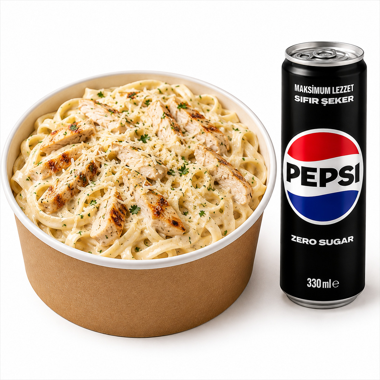Fettuccine Tavuklu Alfredo & Pepsi Max (330 ml)