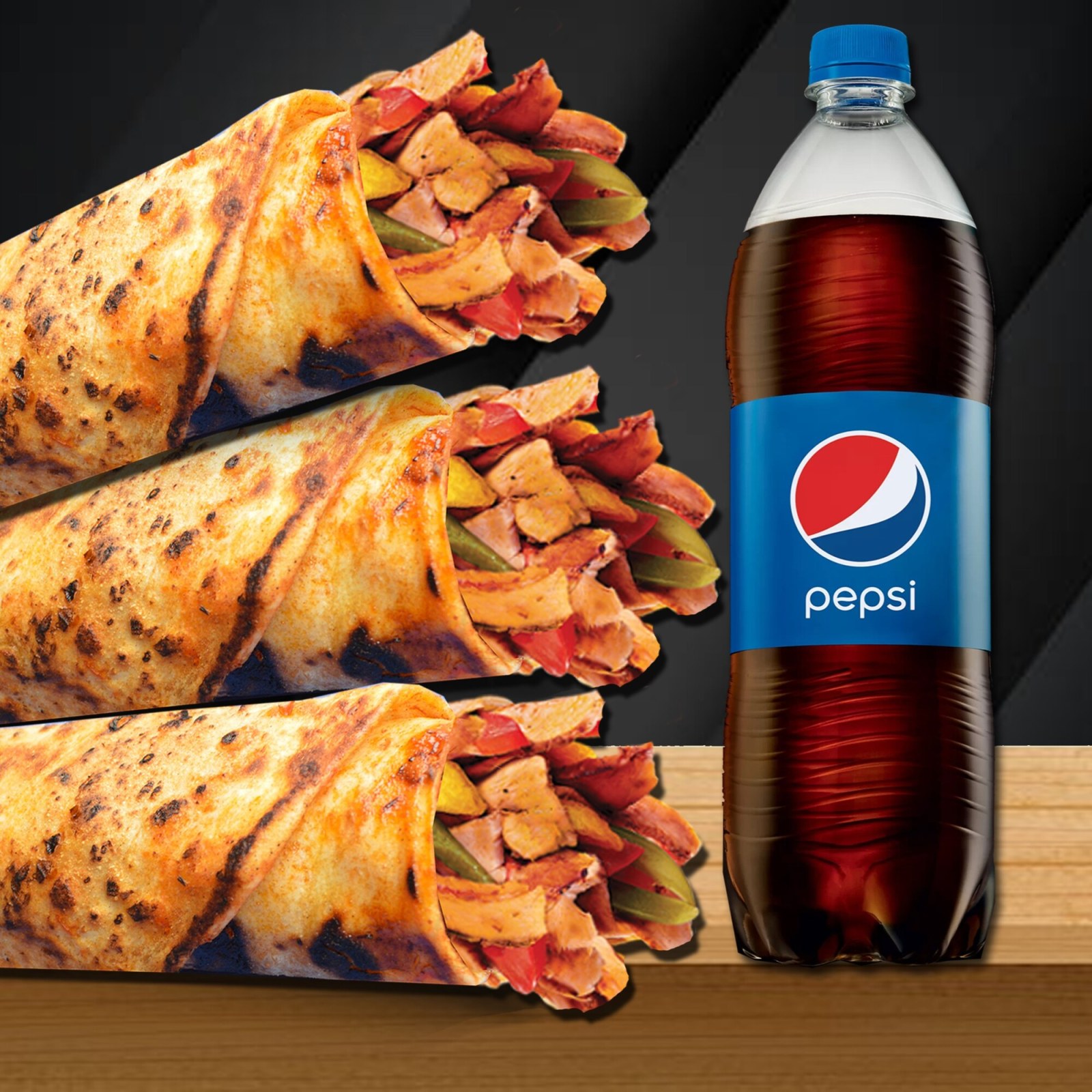 3'lü Tavuk Döner Dürüm Menü
