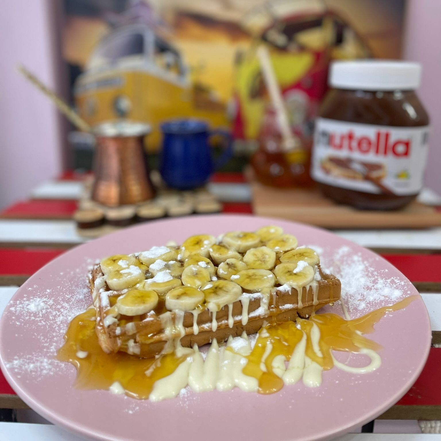Ballı Muzlu Waffle (Büyük)