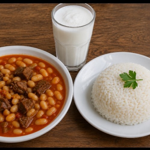 Etli Kuru Fasulye Pilav Ayran