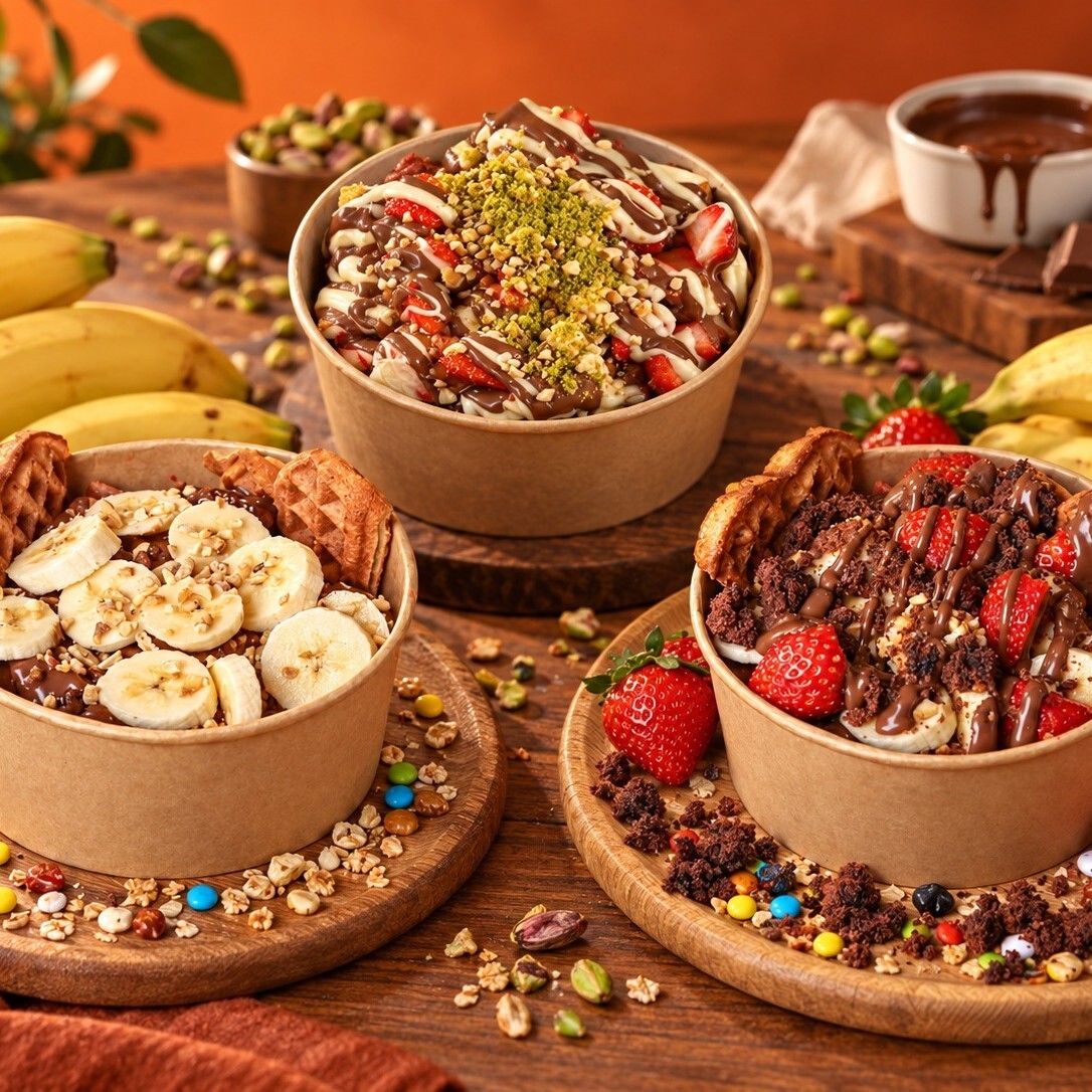 3'lü Waffle Bowl Menü