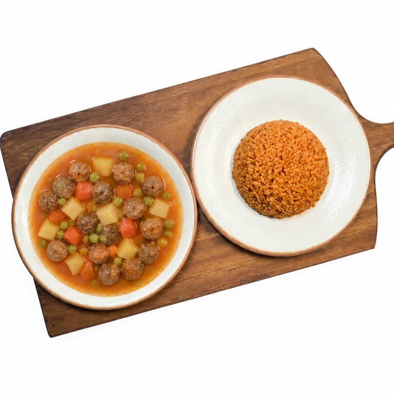 Sebzeli Sulu Köfte & Bulgur Pilavı