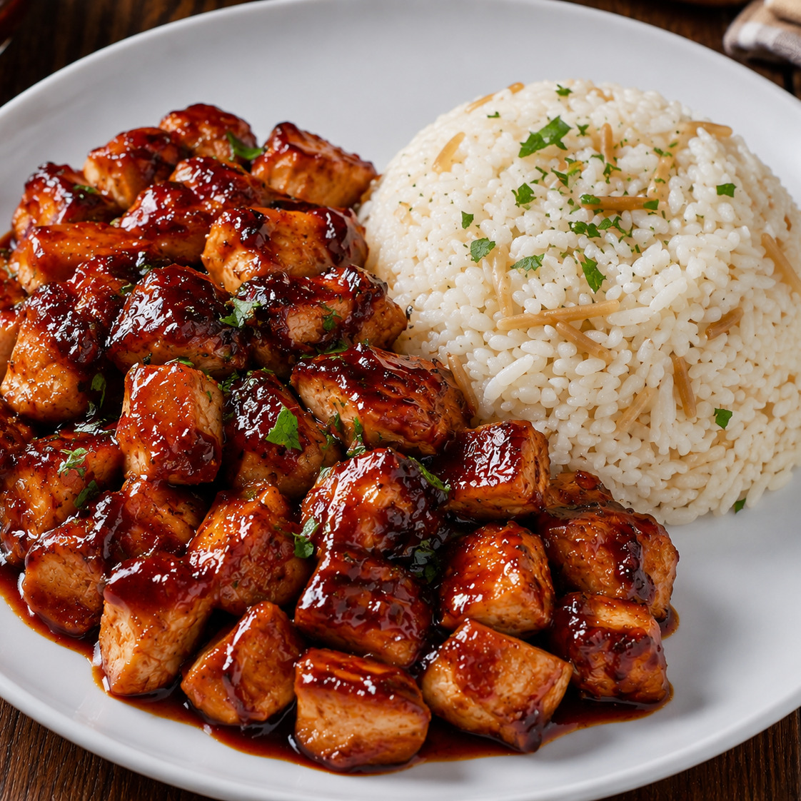Barbekü Soslu Tavuk & Pilav