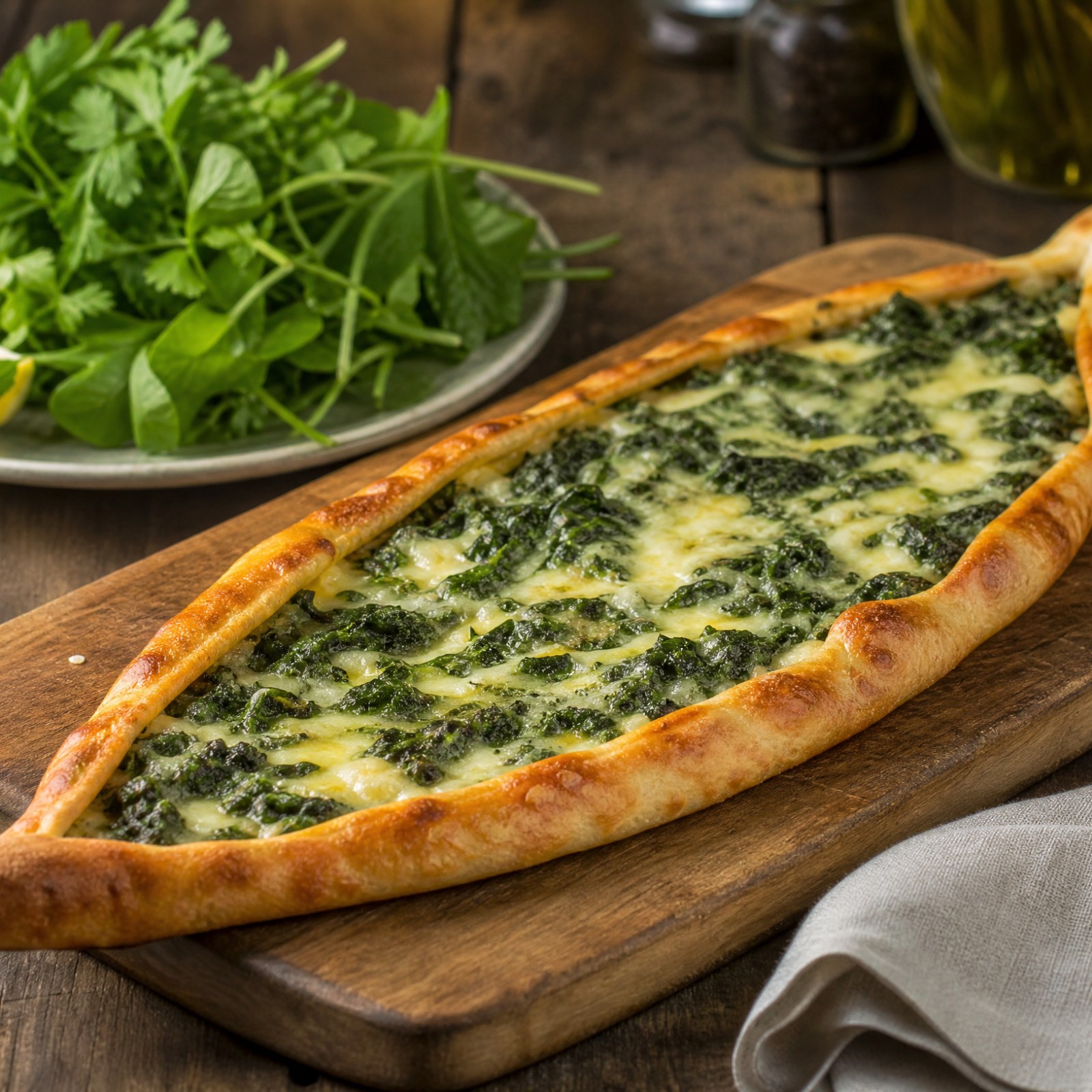 2'li Ispanaklı Kaşarlı Pide Menü