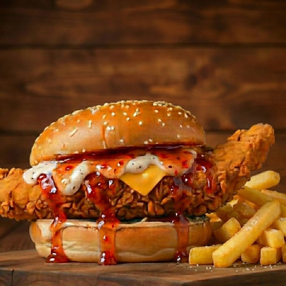Trüflü Tavuk Burger & Patates